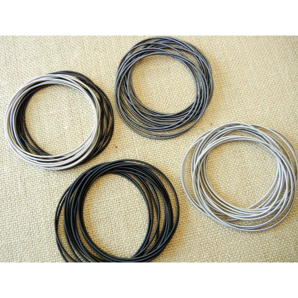 Piano Wire Bracelet‎ Slate